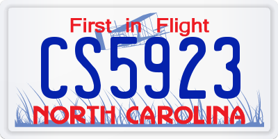 NC license plate CS5923