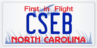 NC license plate CSEB