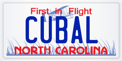 NC license plate CUBAL