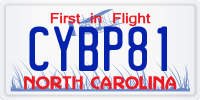 NC license plate CYBP81