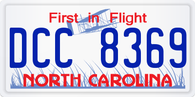 NC license plate DCC8369