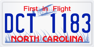 NC license plate DCT1183