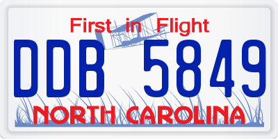 NC license plate DDB5849