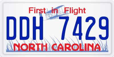 NC license plate DDH7429