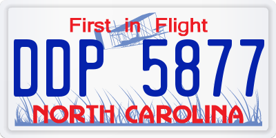 NC license plate DDP5877