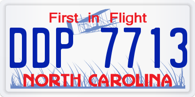 NC license plate DDP7713