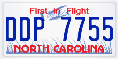 NC license plate DDP7755