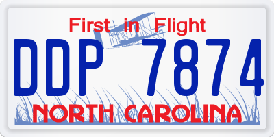 NC license plate DDP7874