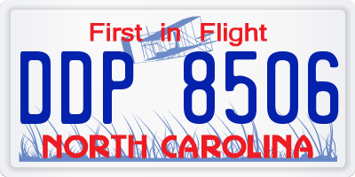 NC license plate DDP8506