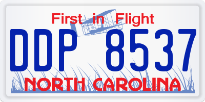 NC license plate DDP8537