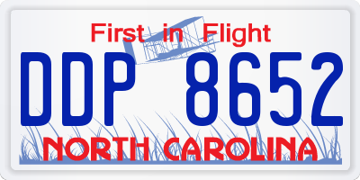 NC license plate DDP8652