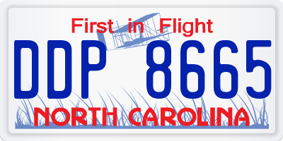 NC license plate DDP8665