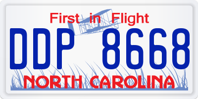 NC license plate DDP8668