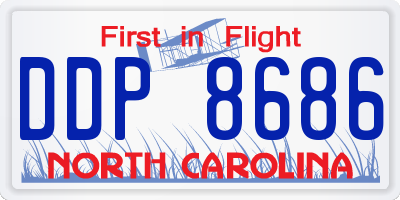 NC license plate DDP8686