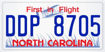 NC license plate DDP8705