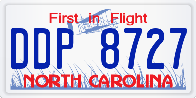 NC license plate DDP8727