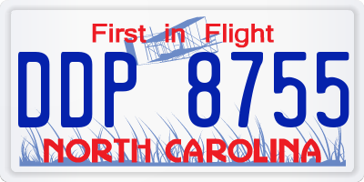 NC license plate DDP8755