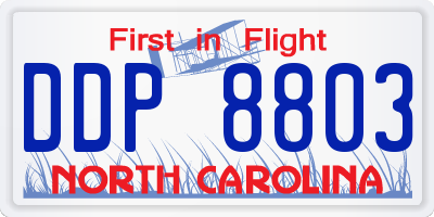 NC license plate DDP8803