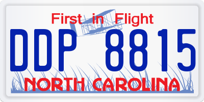 NC license plate DDP8815
