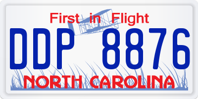 NC license plate DDP8876