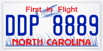 NC license plate DDP8889