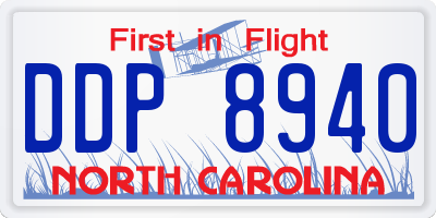 NC license plate DDP8940
