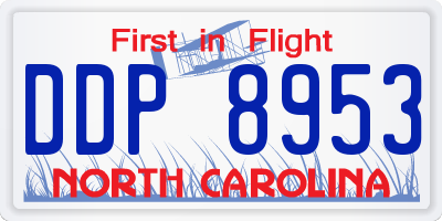 NC license plate DDP8953