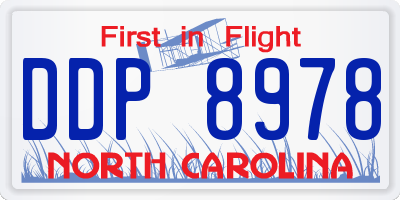 NC license plate DDP8978