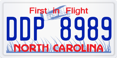 NC license plate DDP8989