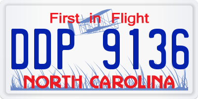 NC license plate DDP9136