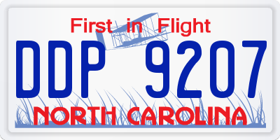 NC license plate DDP9207
