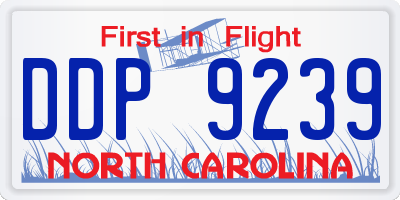 NC license plate DDP9239