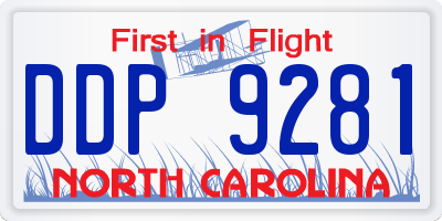 NC license plate DDP9281