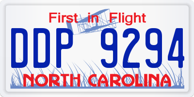 NC license plate DDP9294