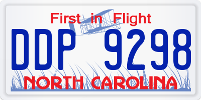 NC license plate DDP9298