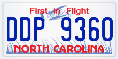 NC license plate DDP9360