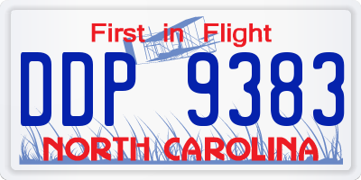 NC license plate DDP9383