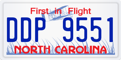 NC license plate DDP9551