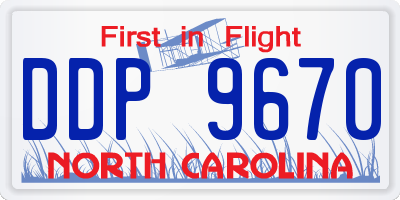 NC license plate DDP9670