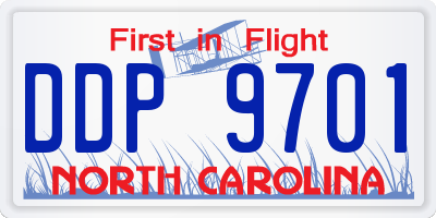 NC license plate DDP9701