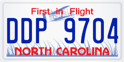 NC license plate DDP9704