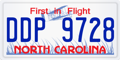 NC license plate DDP9728