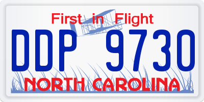 NC license plate DDP9730