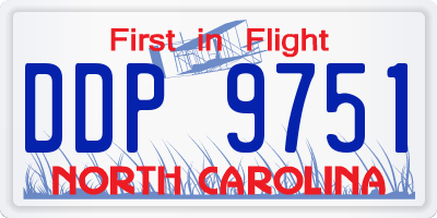 NC license plate DDP9751