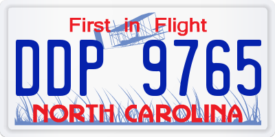 NC license plate DDP9765