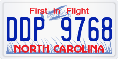 NC license plate DDP9768
