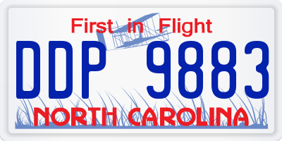 NC license plate DDP9883