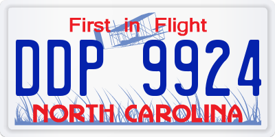 NC license plate DDP9924