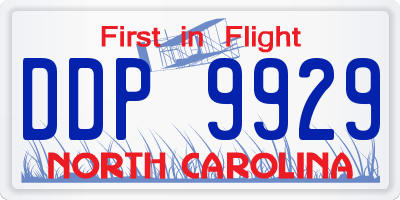NC license plate DDP9929