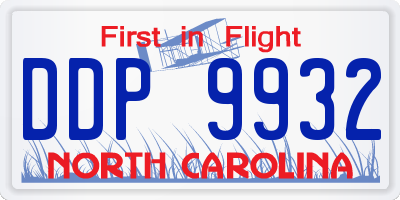 NC license plate DDP9932